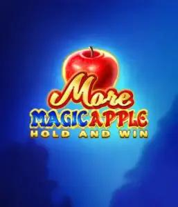 Discover the spellbinding allure of the More Magic Apple slot game by 3 Oaks Gaming, highlighting a luminous red apple against a rich blue background. This image conveys the magical theme of the game. Ideal for lovers of magical themes, the vibrant color scheme and enticing design ensure it captures attention. 